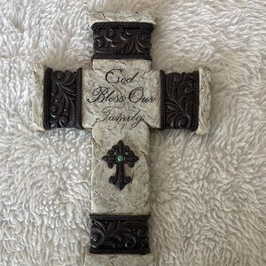 “God Bless Our Family” Cross Wall Art